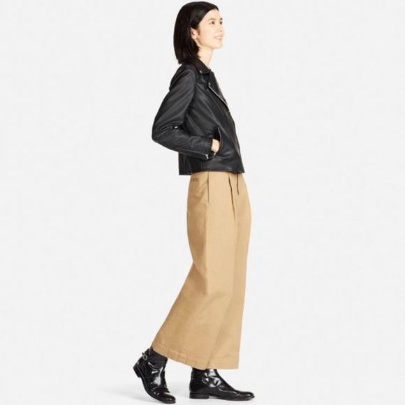 Uniqlo Vegan Faux Leather Biker Moto Jacket M New - Picture 8 of 8